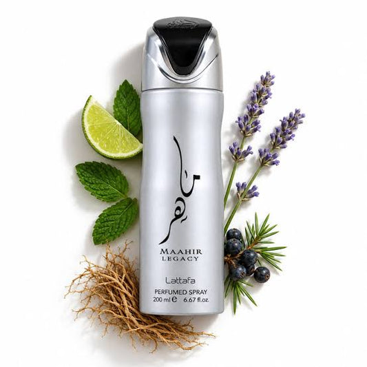 Lattafa Maahir Legacy Body Spray 200ml | Bold Fragrance
