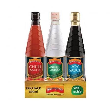 Shangrilla Trio Pack 275ml | Soya Sauce, Chilli Soya & Vinegar