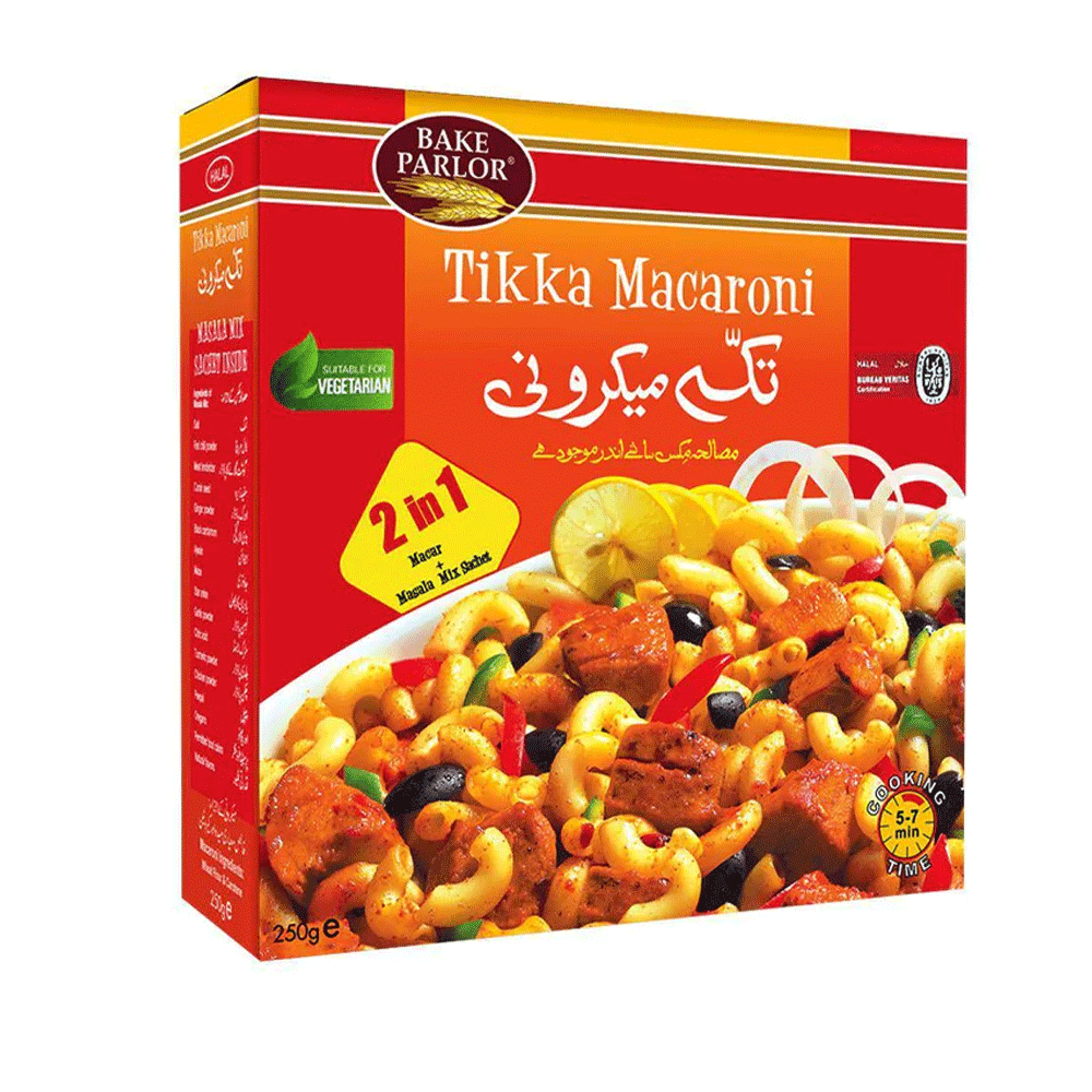 Bake Parlor Macaroni 2 in 1 Tikka, 250g | Spicy Pasta Mix