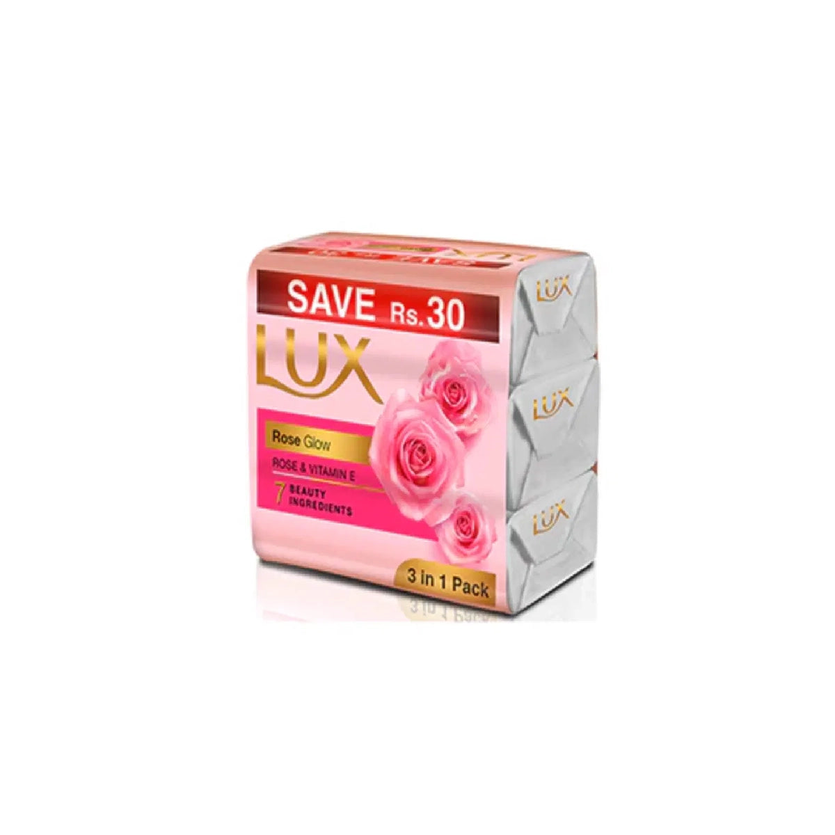 Lux Rose Glow Soap 130g Trio Pack | 3 Bars for Glowing Skin