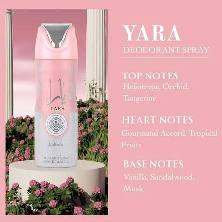 Lattafa Yara Body Spray 200ml | Sweet Amber Vanilla Scent