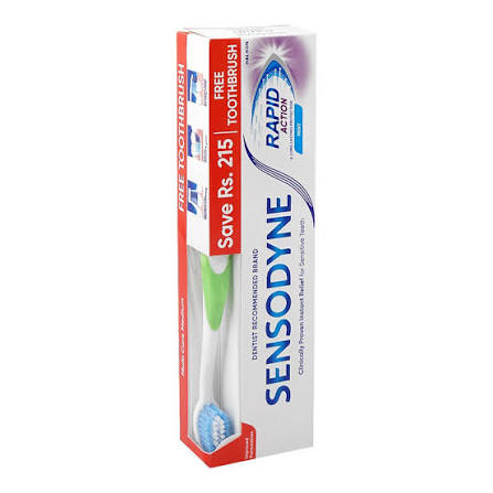 Sensodyne Rapid Action Mint 100g + Free Brush – Buy at Grocera