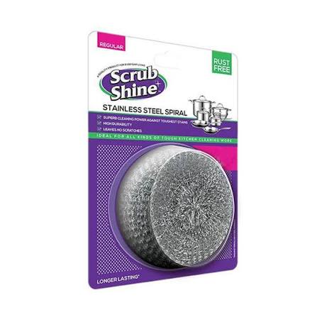 Scrub Shine Steel Spiral Large – Heavy-Duty Utensil Cleaning Scrubber