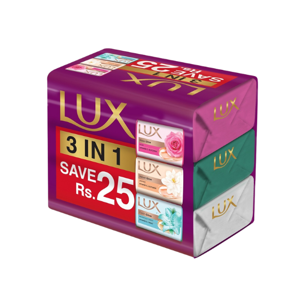 Lux Rainbow Trio Pack 130g | 3 Beauty Soaps in One Set
